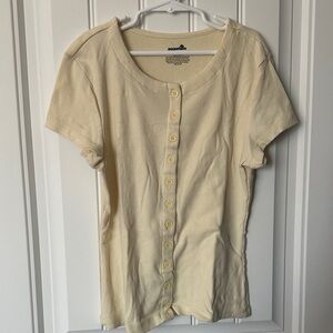 Brandy Melville Light Yellow Button-Down Shirt
